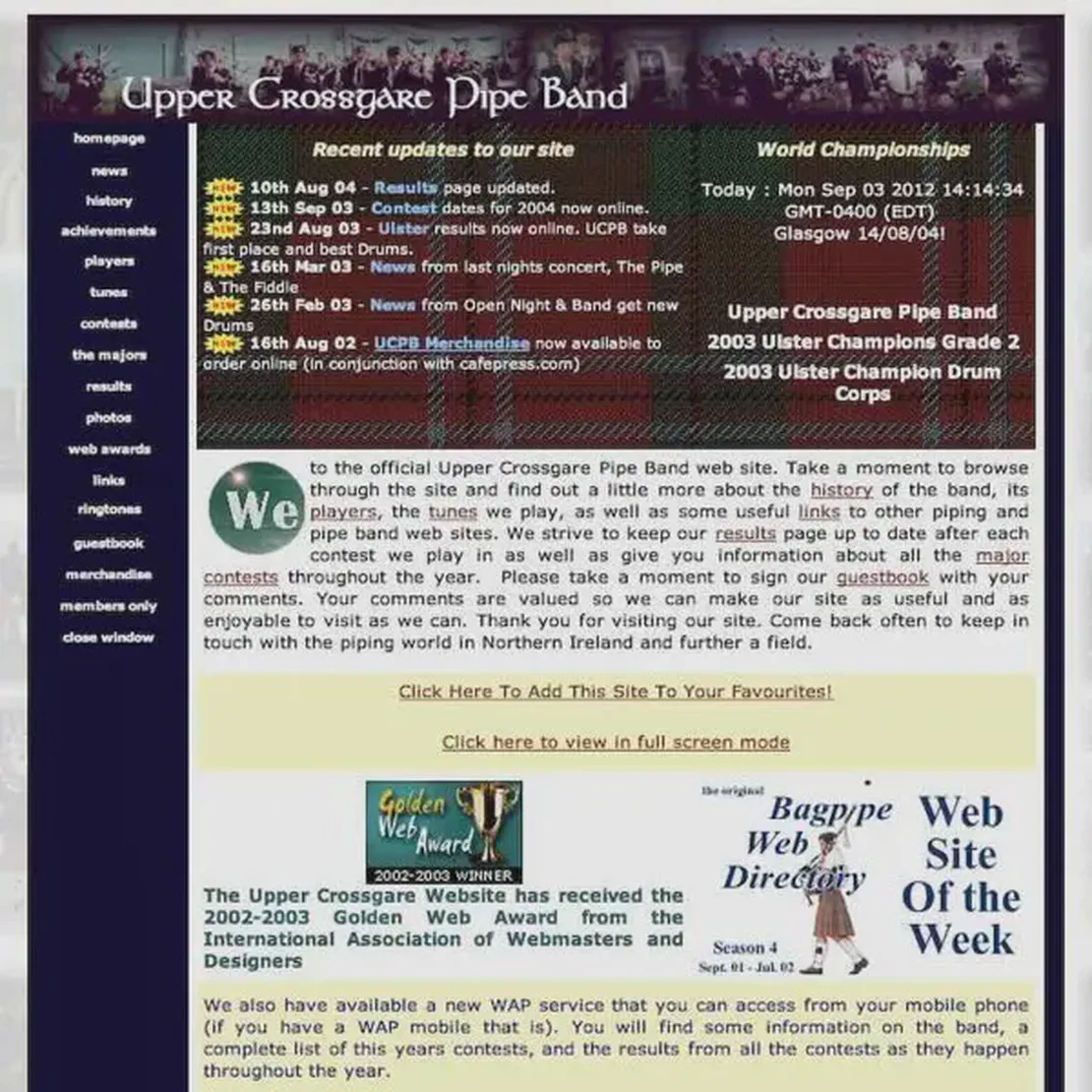upper crossgare pipe band