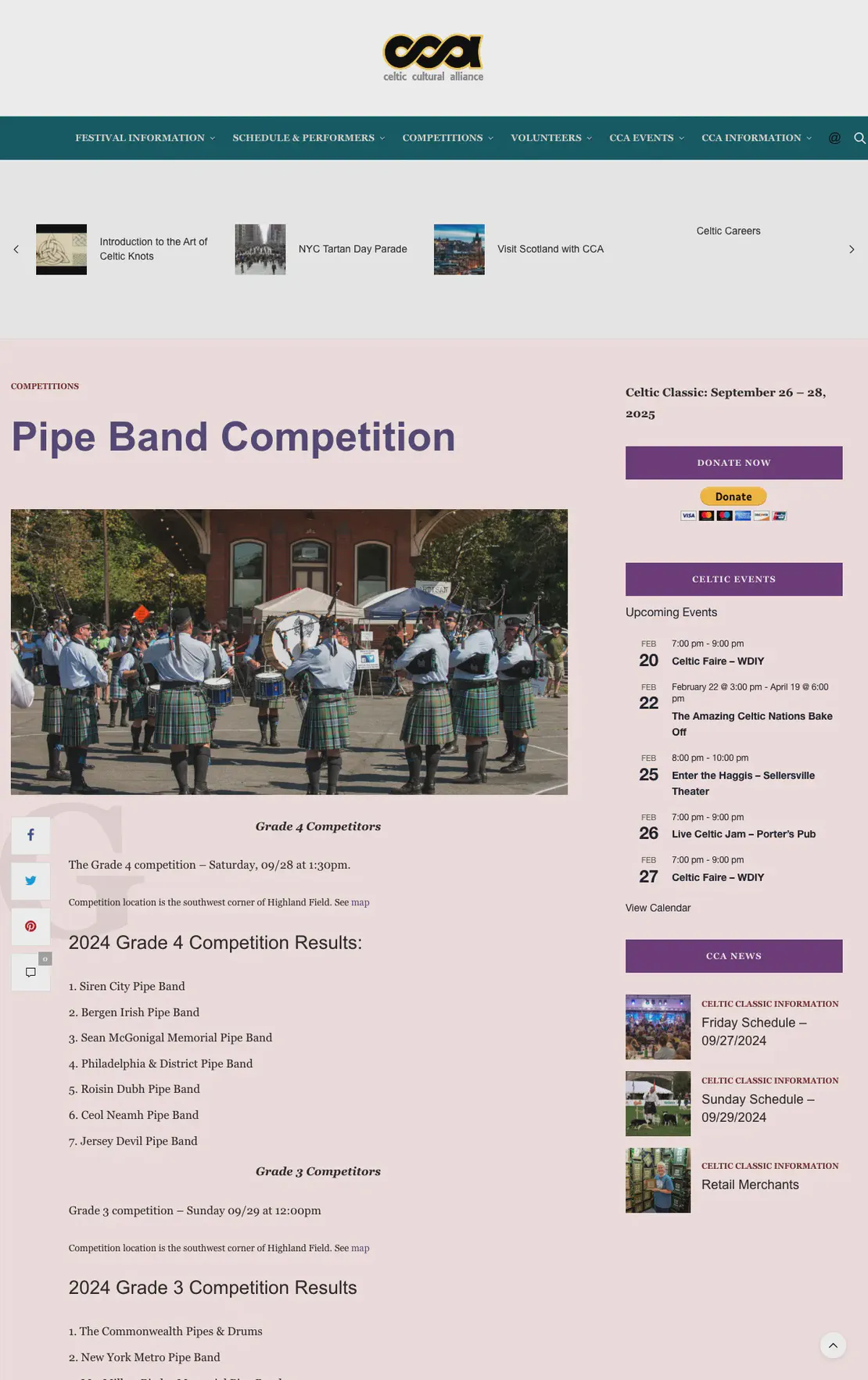 Celtic Classic Festival Pipe Band Competition