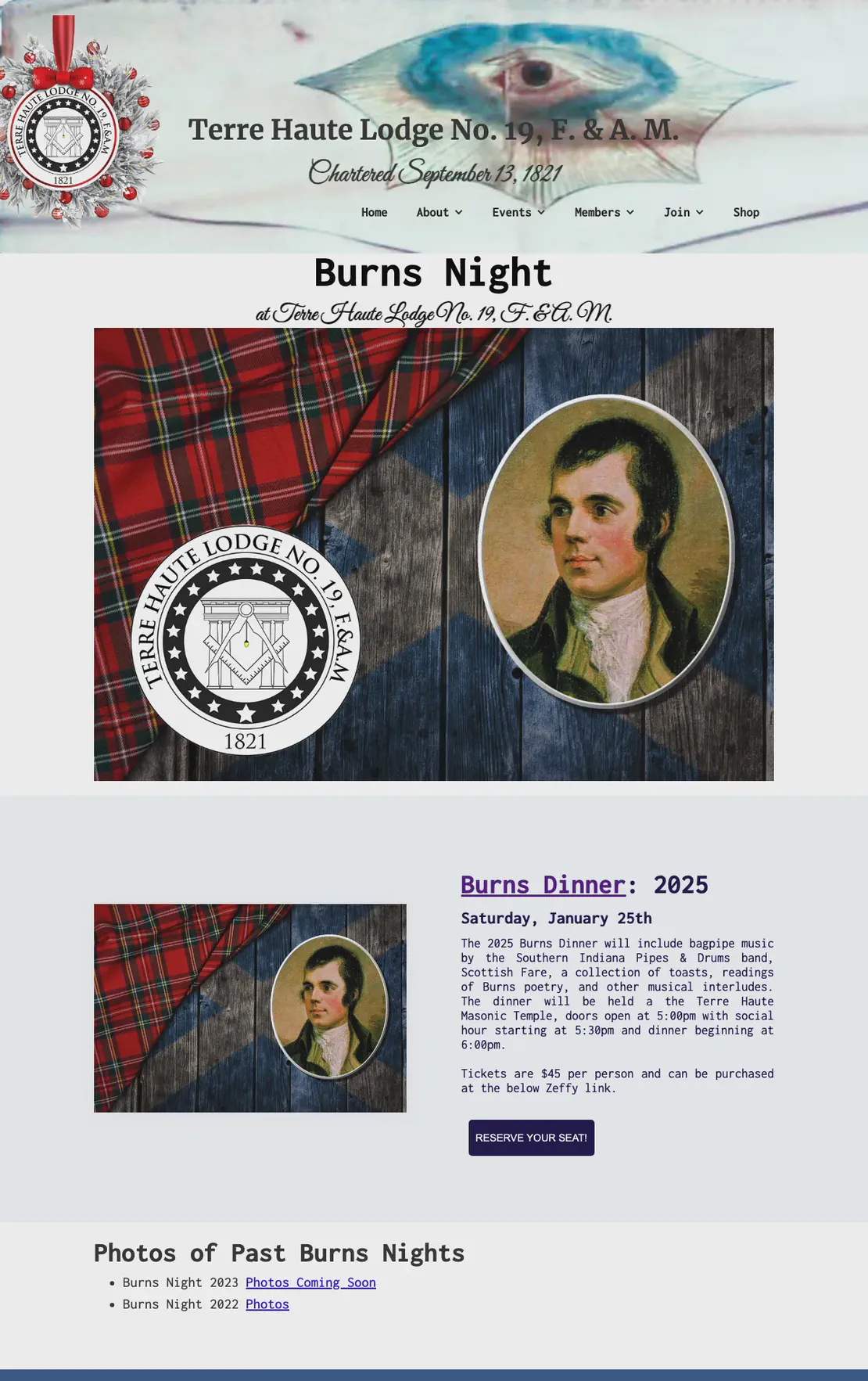 Burns Night at Terre Haute Lodge No. 19