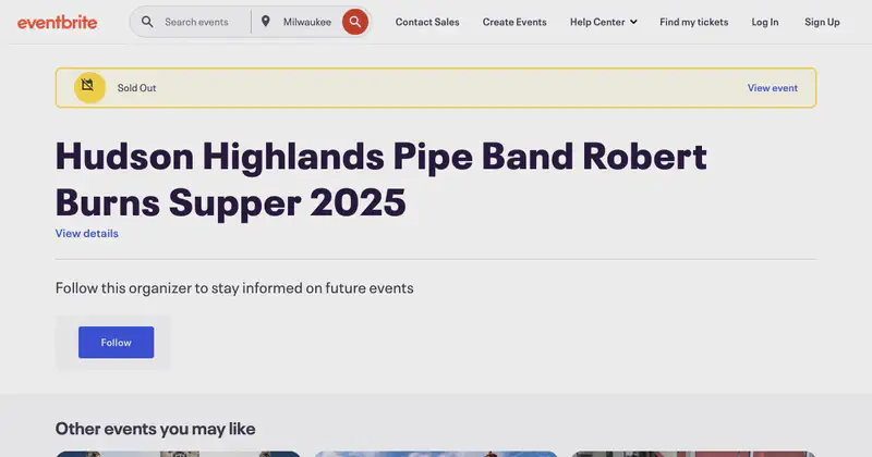 Hudson Highlands Pipe Band Robert Burns Supper 2025