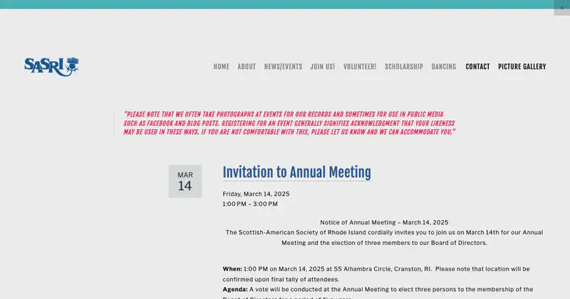 St. Andrew's Society of Rhode Island Annual Meeting and Whisky Tasting