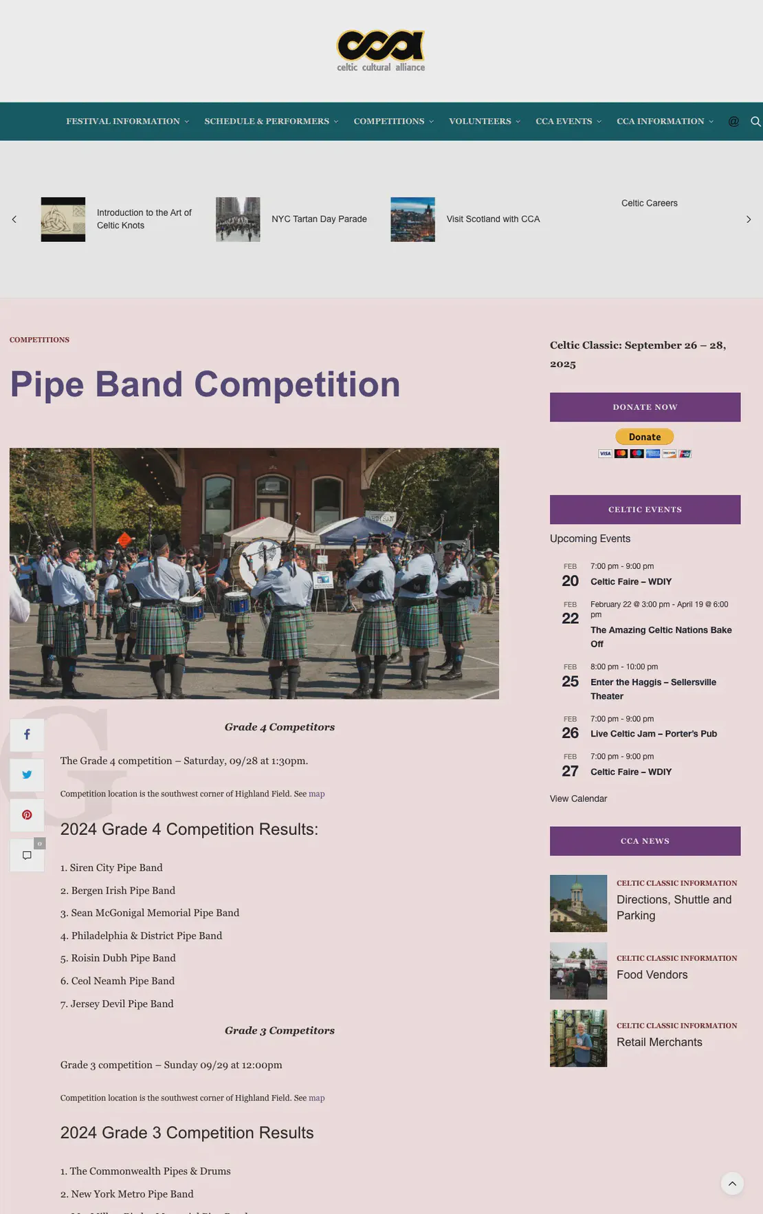 Celtic Classic Festival Pipe Band Competition