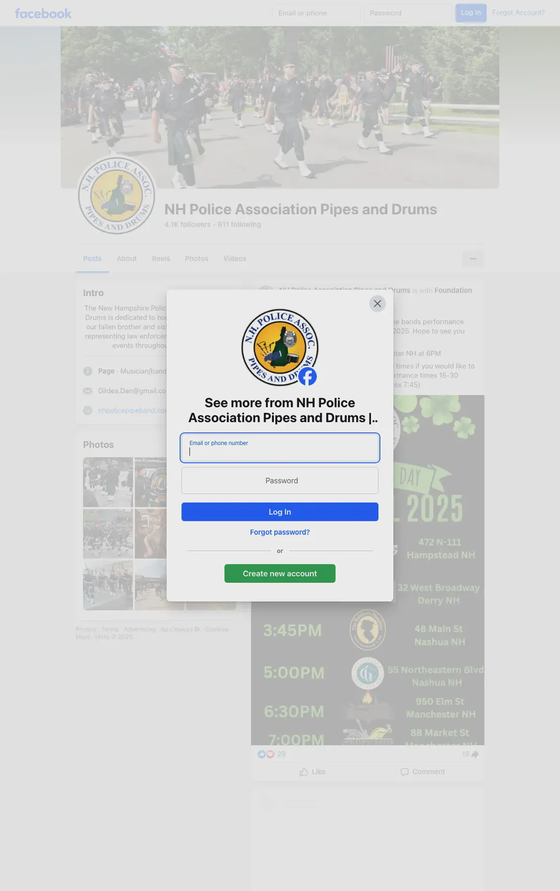 NH Police Association Pipes and Drums St. Patrick's Day Performances