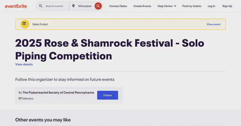 2025 Rose & Shamrock Festival - Solo Piping Competition