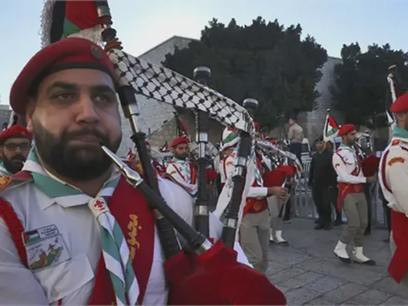 Bagpipe performance - Church of the Nativity