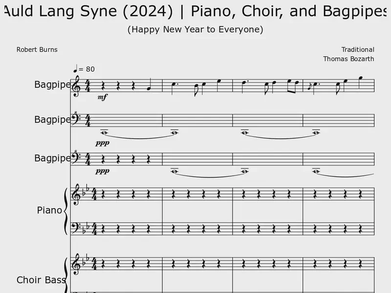 Auld Lang Syne | Piano, Choir, and Bagpipes