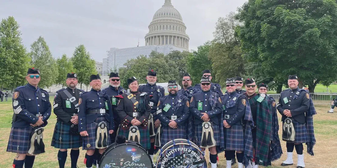 Sherman Police Regional Pipe Band pays tribute to fallen officers in D.C. ceremony - KXII