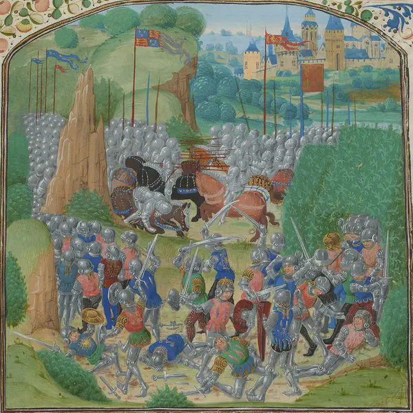 James, Earl Douglas, died out of sight of his army, in a bush, at Battle of Otterburn