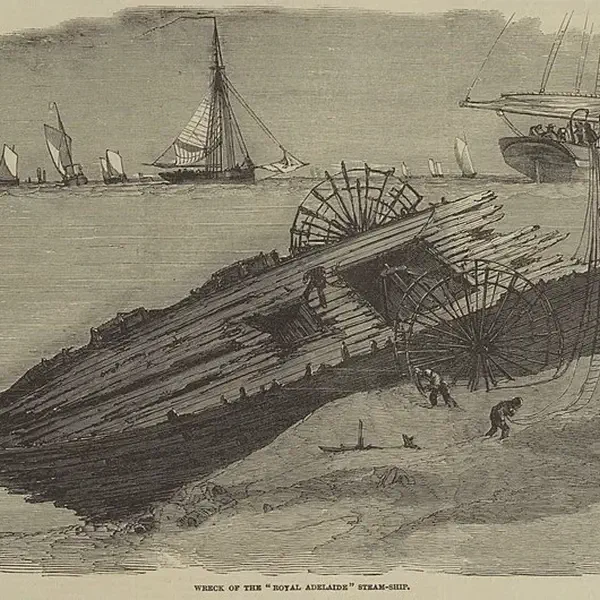 The SS Royal Adelaide sinks in a storm with the loss of 200 lives