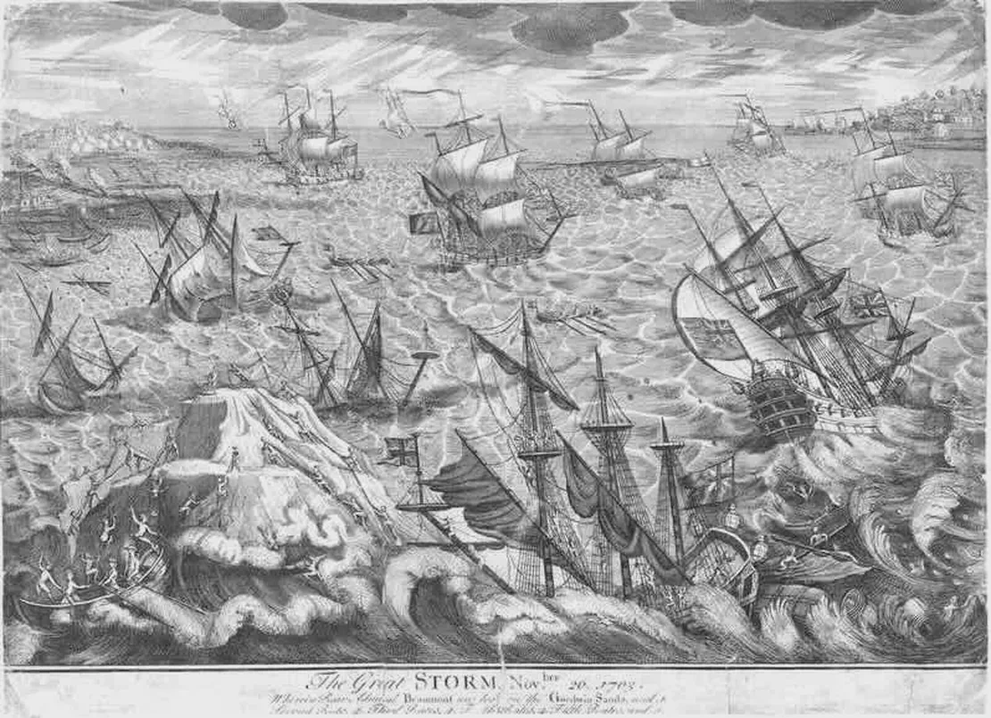The Great Storm of 1703 hits Britain, 8,000 people die in 24 hours