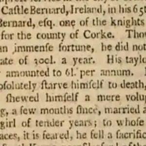 MP for Cork, James Bernard, died