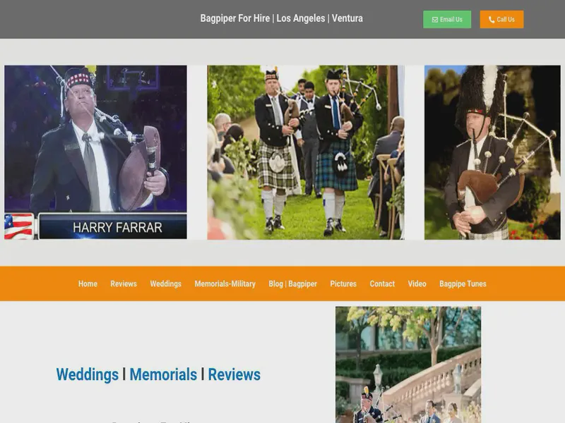 Website preview for bagpipeplayers.com