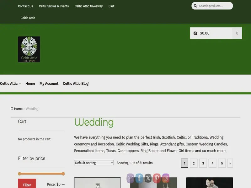 Website preview for www.celticattic.com