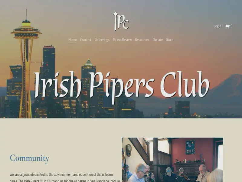 Website preview for www.irishpipersclub.com