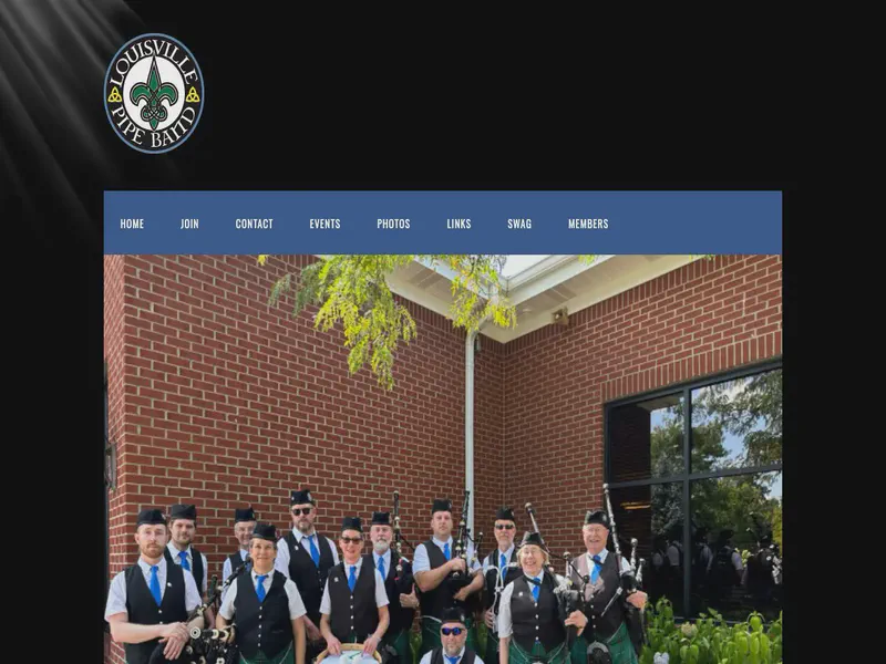 Website preview for www.louisvillepipeband.org