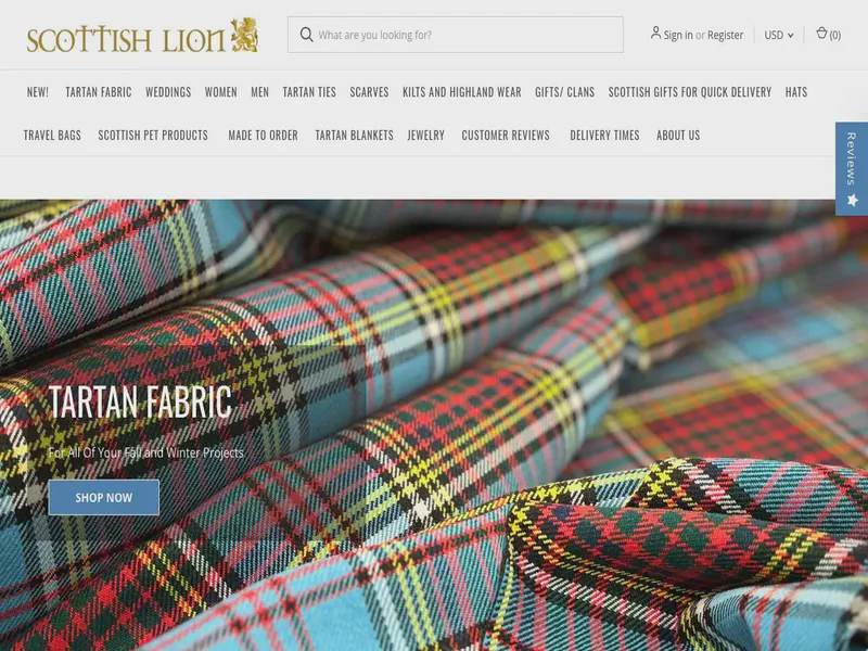Website preview for www.scottishlion.com